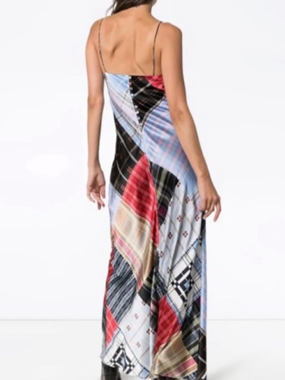 Ganni Plaid Slip Maxi Dress - Picture 2 of 10
